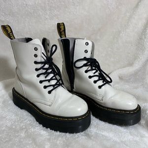Doc Marten White Lace-Up Platform Jadon Boot